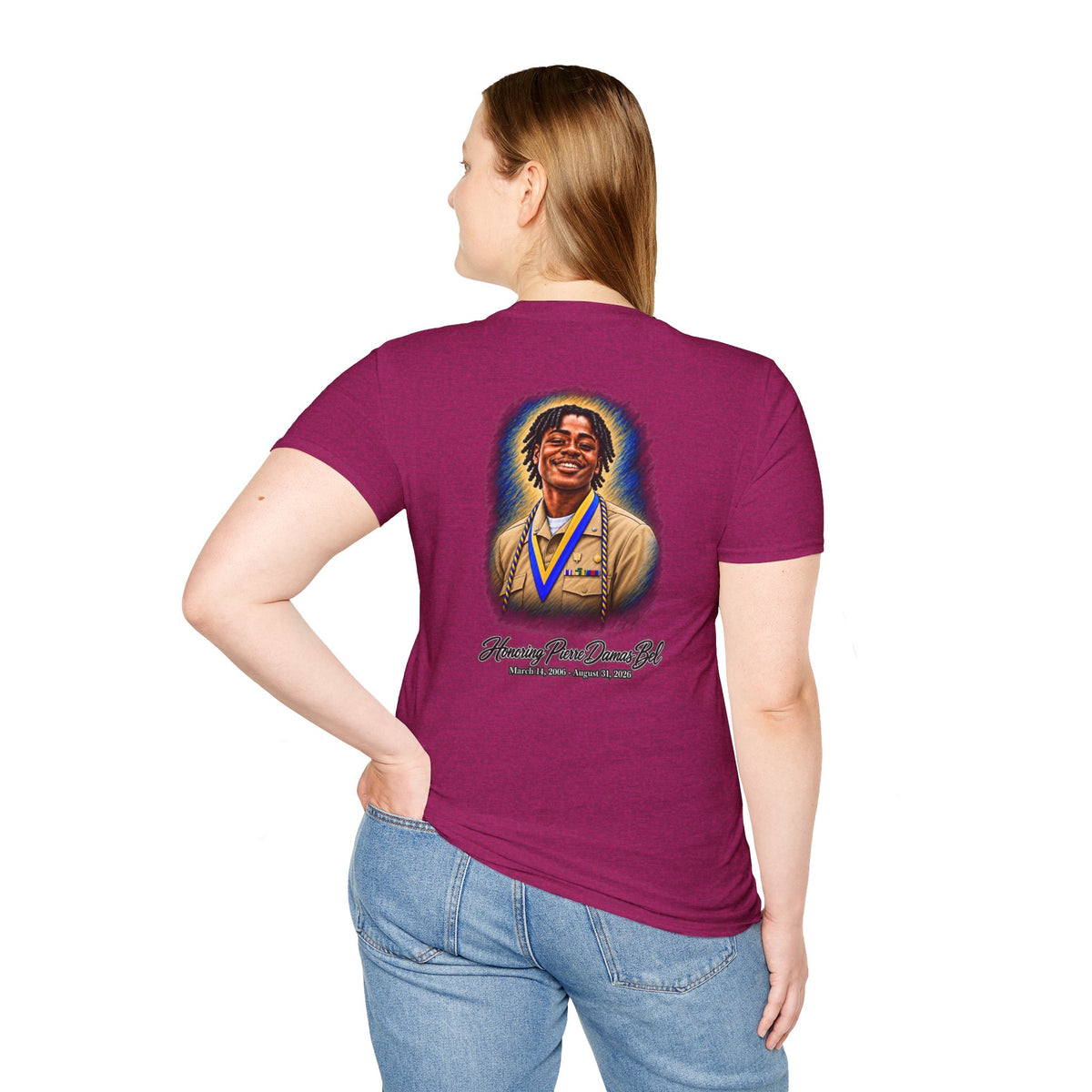 Portrait Front and Back - In Memory of Pierre Damas Bel T-Shirt