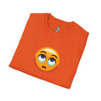 Unisex Softstyle T-Shirt with Eye Roll Emoji | Casual Graphic Tee for Everyday Humor