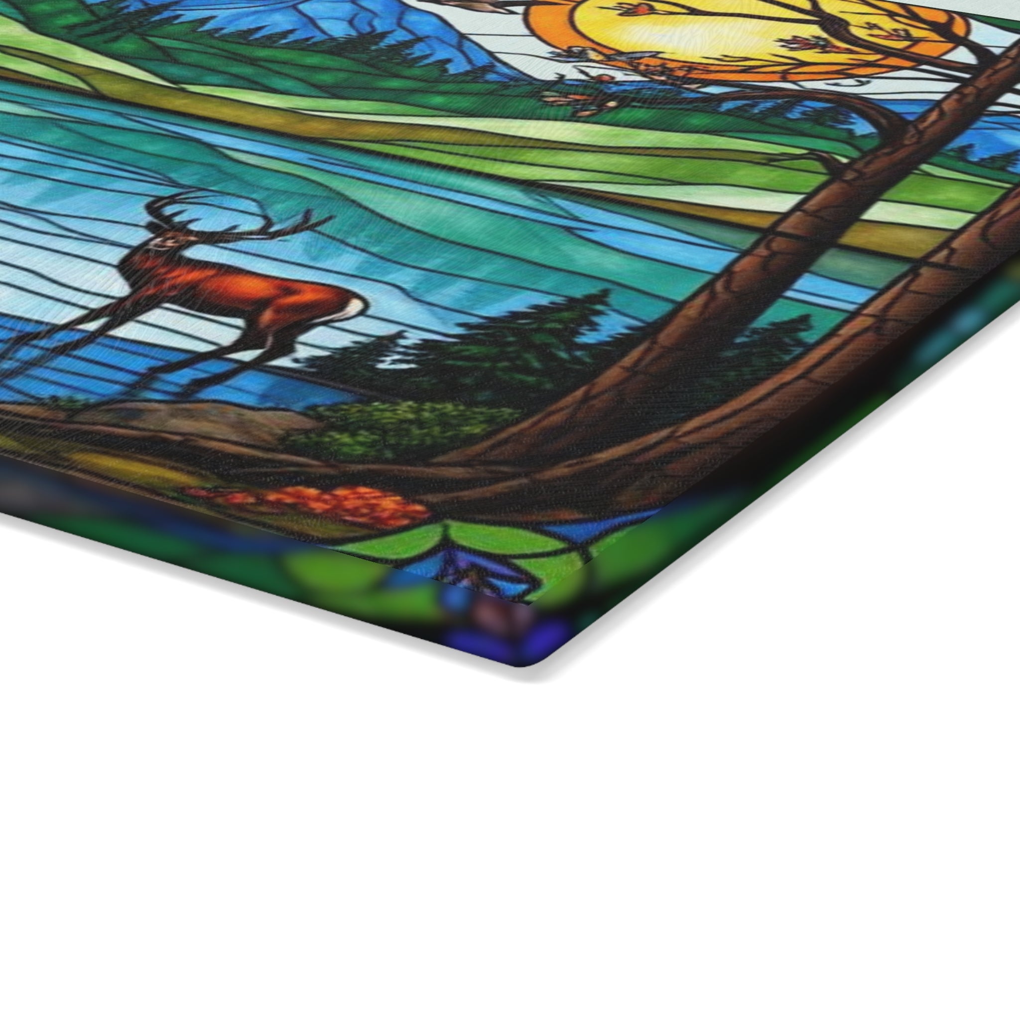 Stained Glass Nature Scene Cutting Board - Perfect Gift for Home Chefs & Nature Lovers