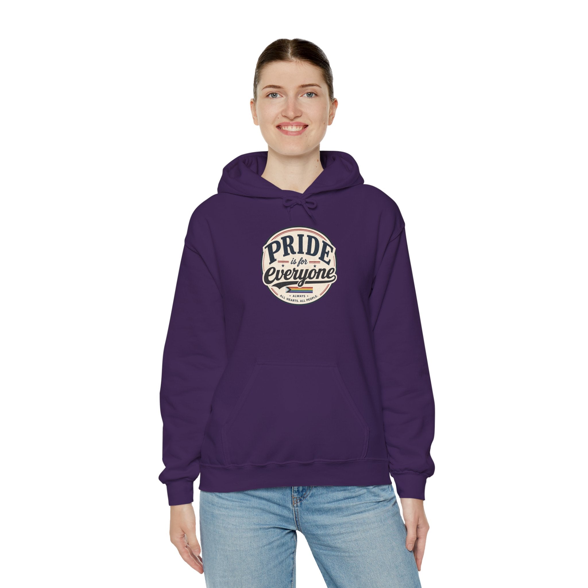 Pride Is For Everyone Pullover Hoodie — Vintage Graphic Inclusivity Sweatshirt
