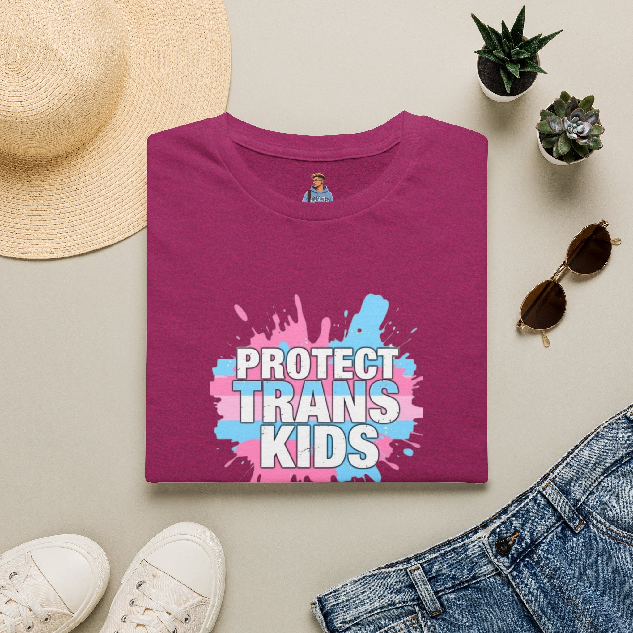 Protect Trans Kids Unisex Softstyle T-Shirt - Supportive LGBTQ+ Apparel