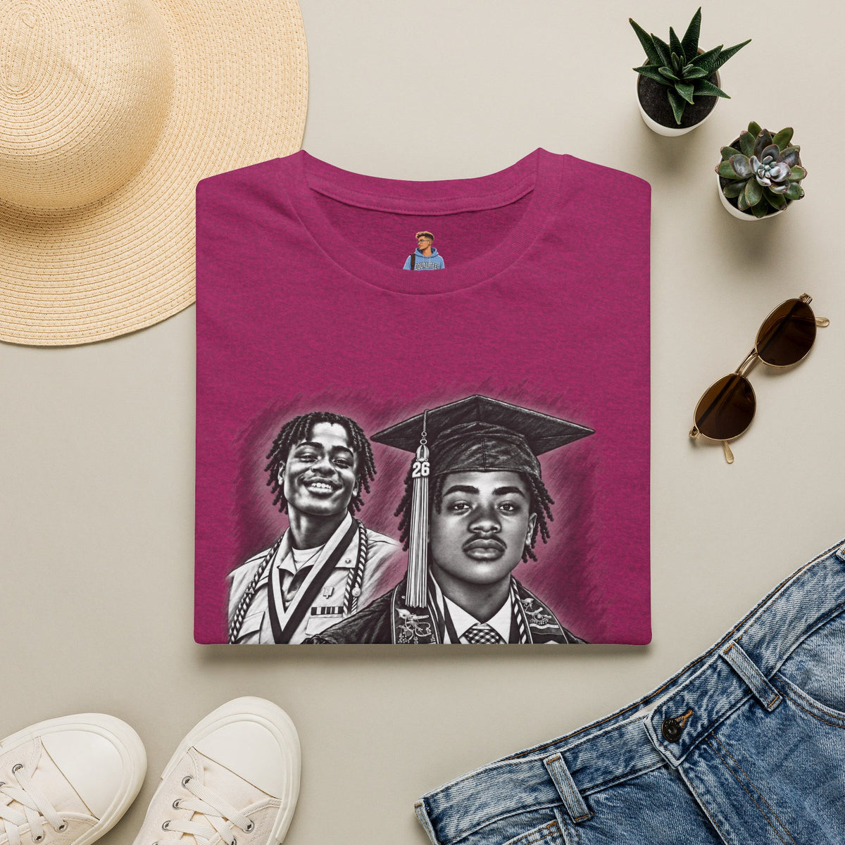 Double Portrait Front - In Memory of Pierre Damas Bel T-Shirt