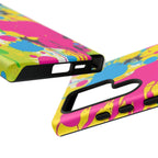 Android OR iPhone Compatible Cases - Crazy Retro Color Splash Design - Unique Tough Cases