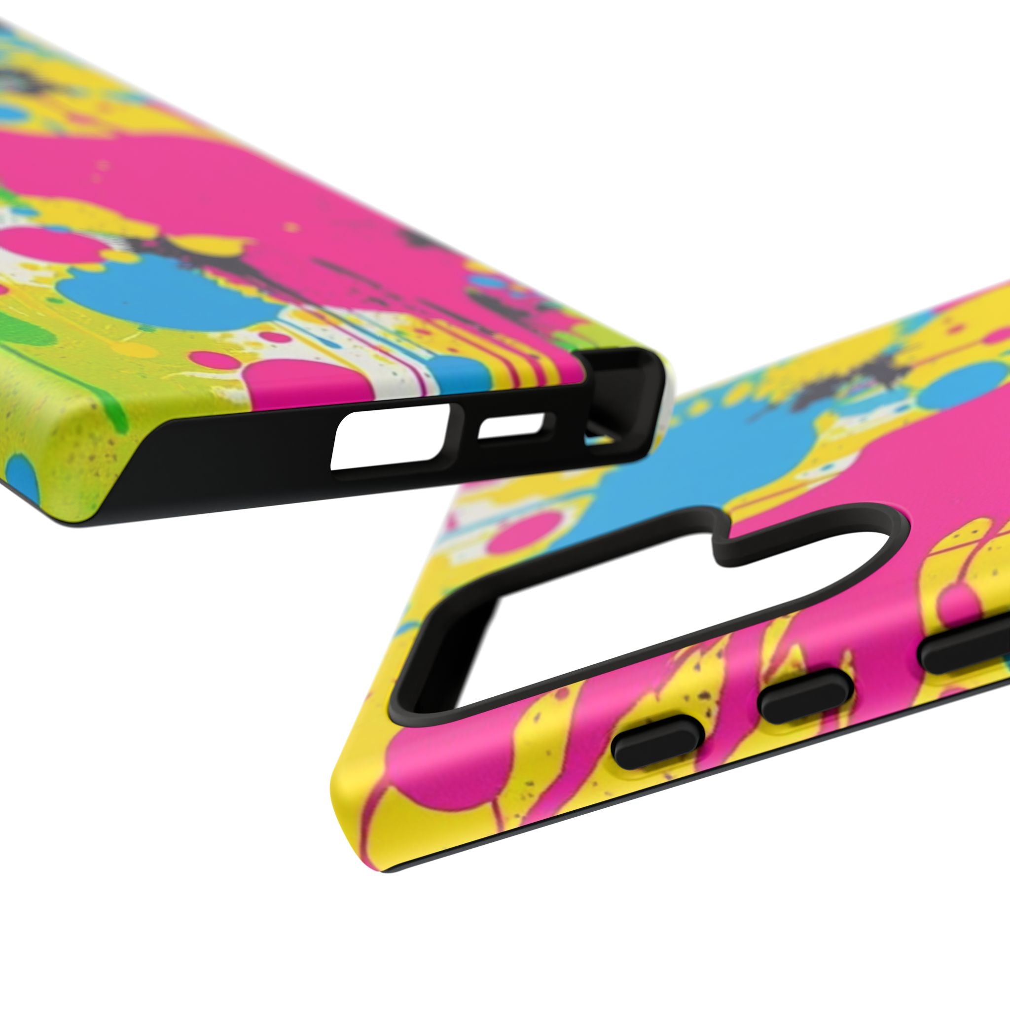 Android OR iPhone Compatible Cases - Crazy Retro Color Splash Design - Unique Tough Cases