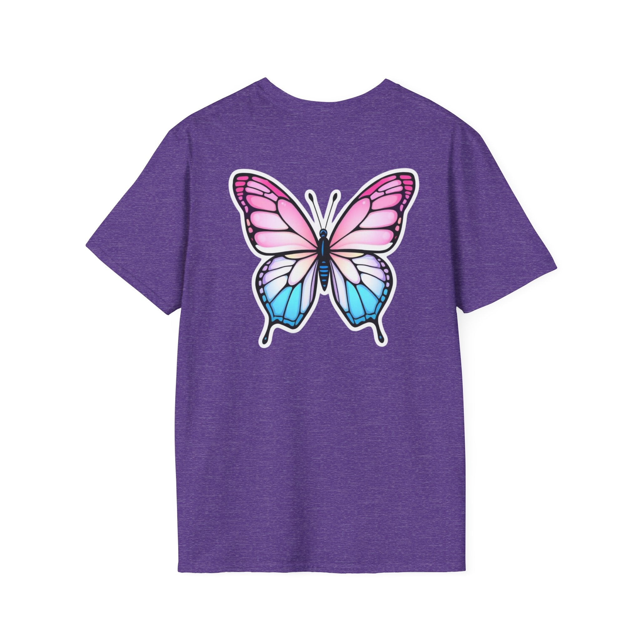 Trans Caterpillar to Butterfly Transformation T-Shirt, Unisex Graphic T-Shirt