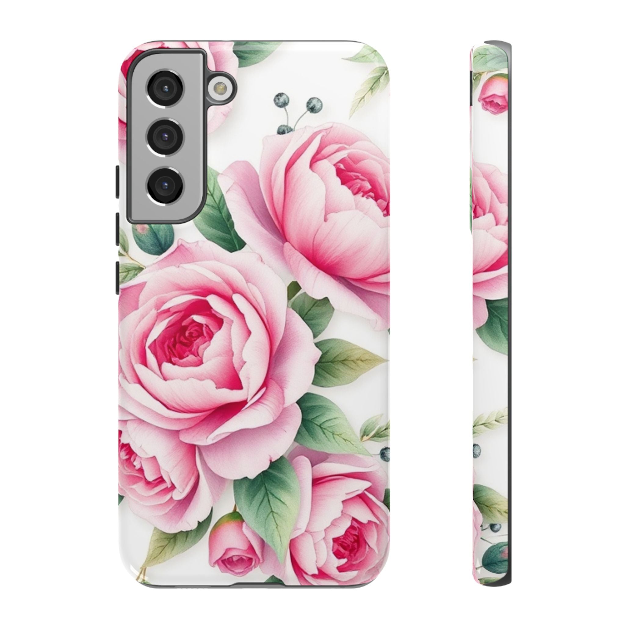 Android OR iPhone Compatible Cases - Pink Flower Design - Unique Tough Cases