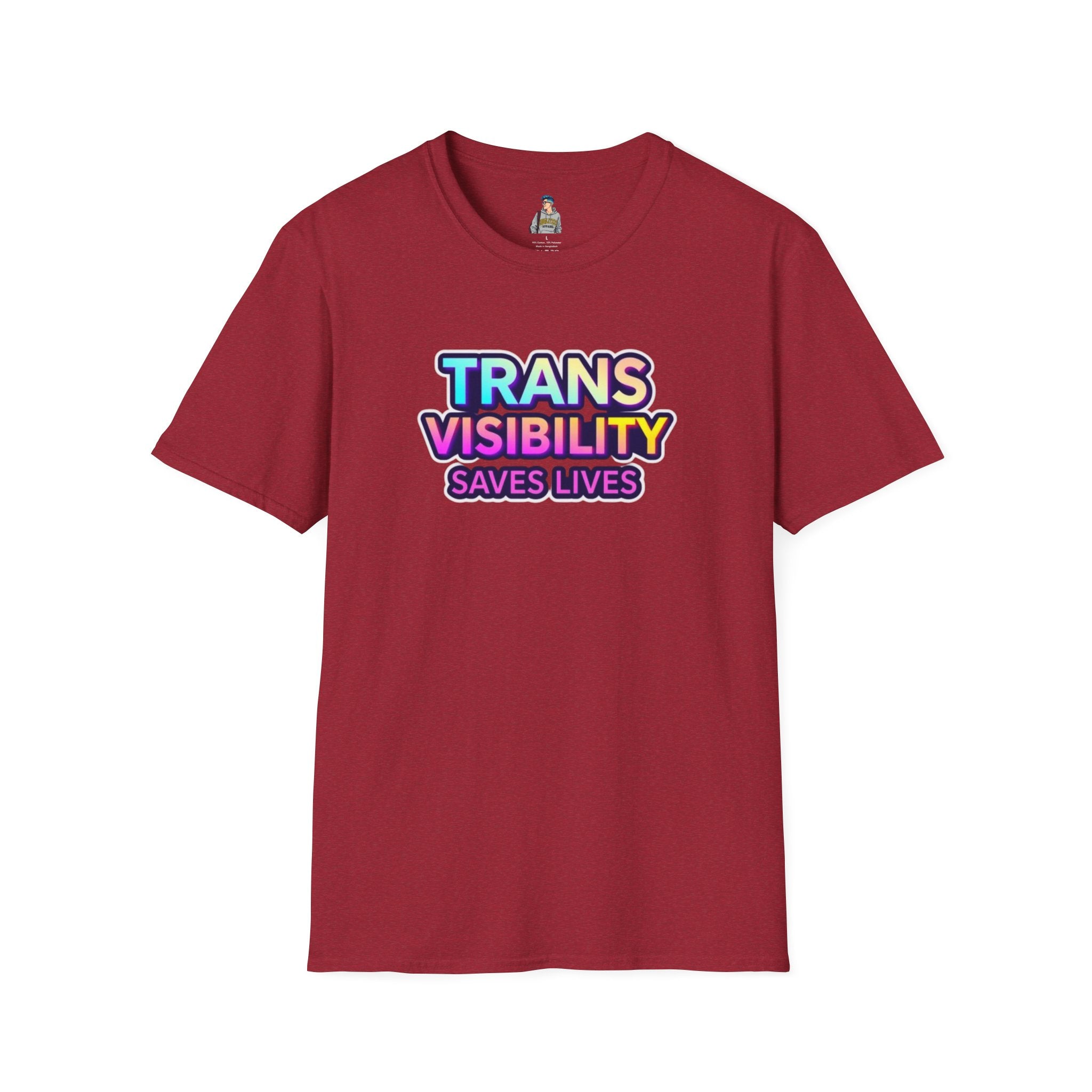 Unisex Softstyle T-Shirt - Trans Visibility Saves Lives Statement Tee
