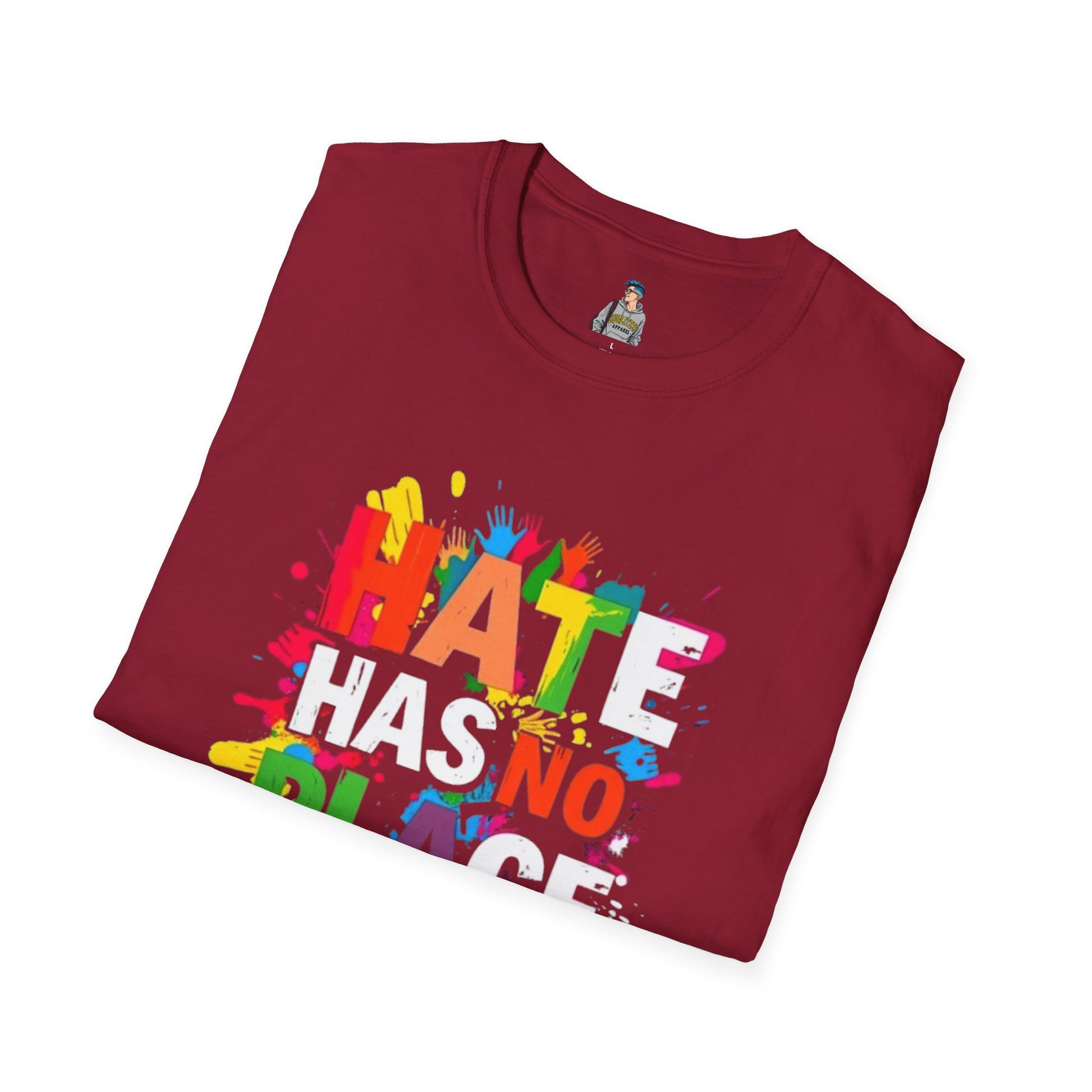 Unisex Softstyle T-Shirt - Hate Has No Place Colorful Graphic Tee