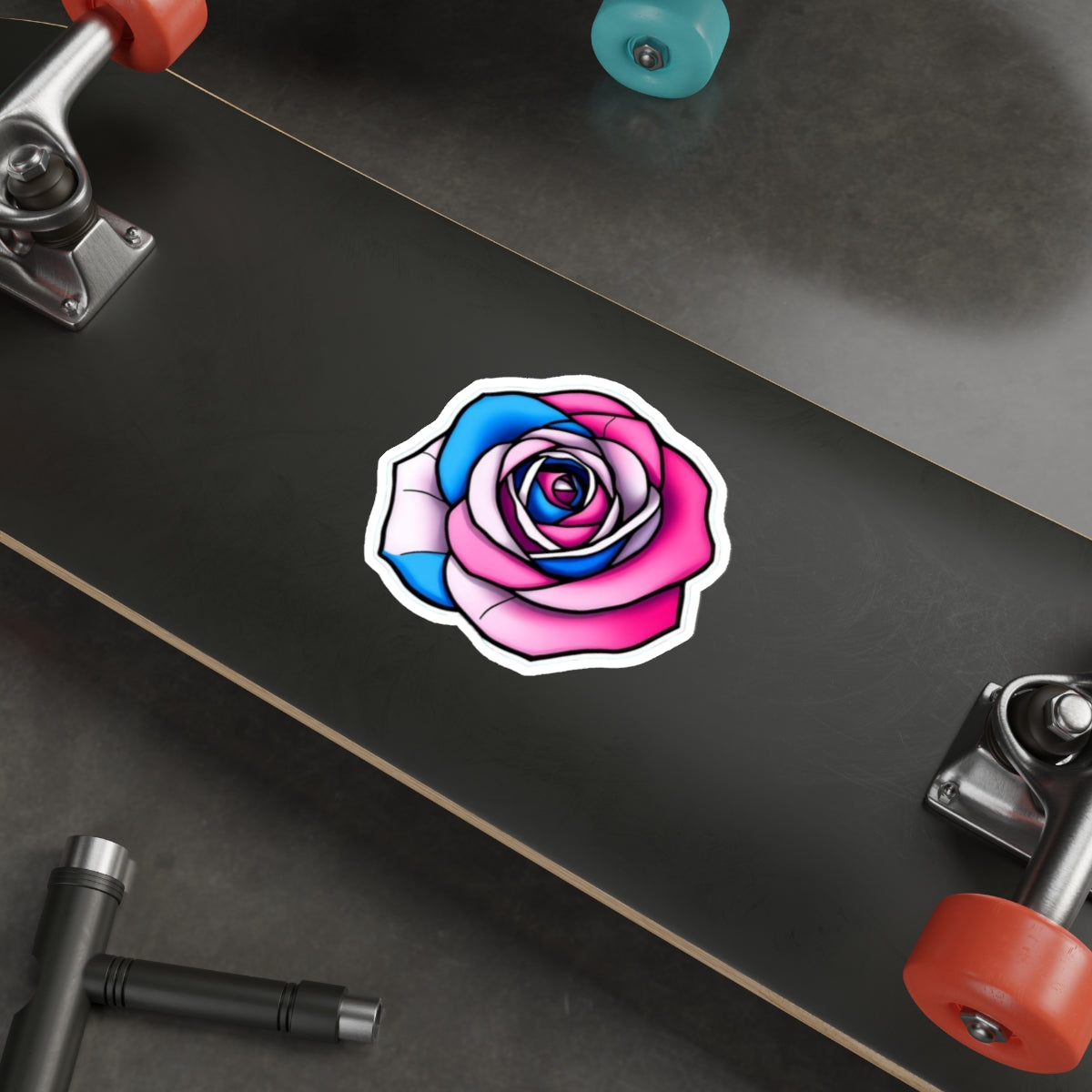 Die-Cut Stickers - Rose - Trans Colors Outlined