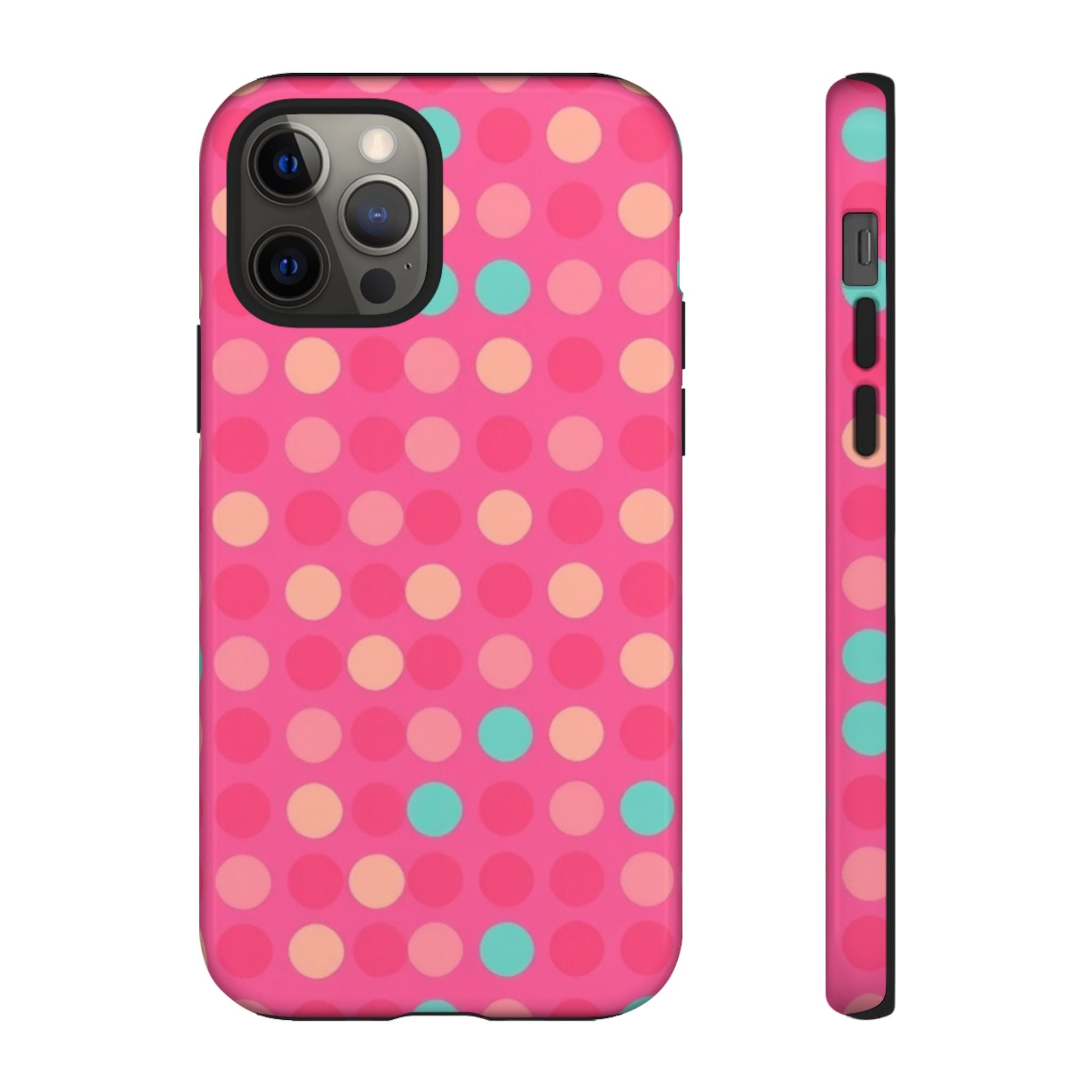 Android OR iPhone Protective Cases - Retro Polka Dots Pattern Tough Case