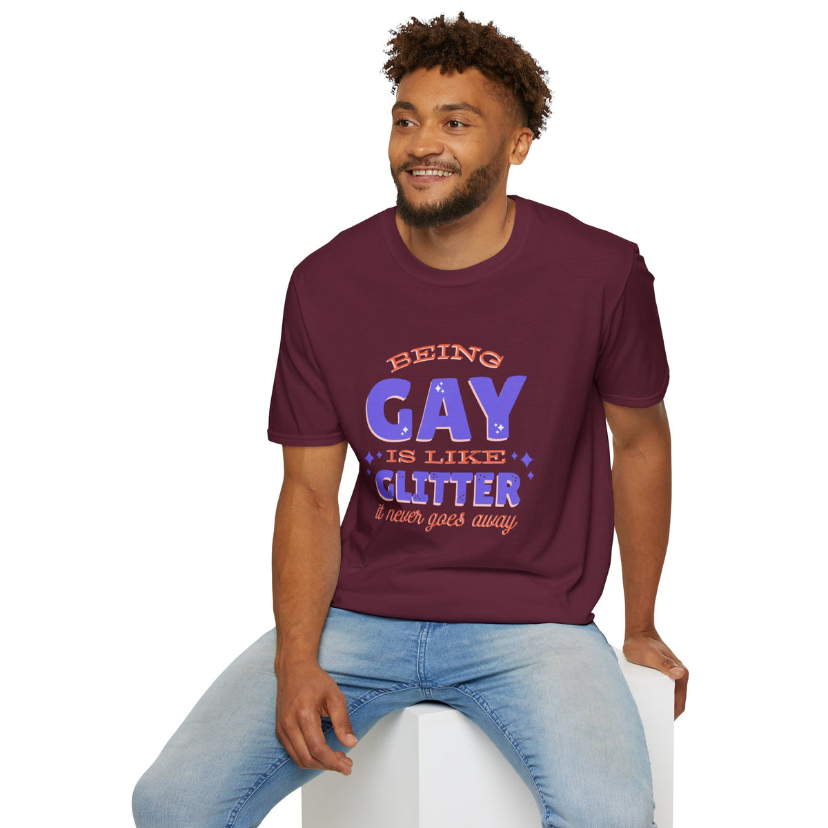 Being Gay Is Like Glitter Pride Tree Las Vegas T-Shirt