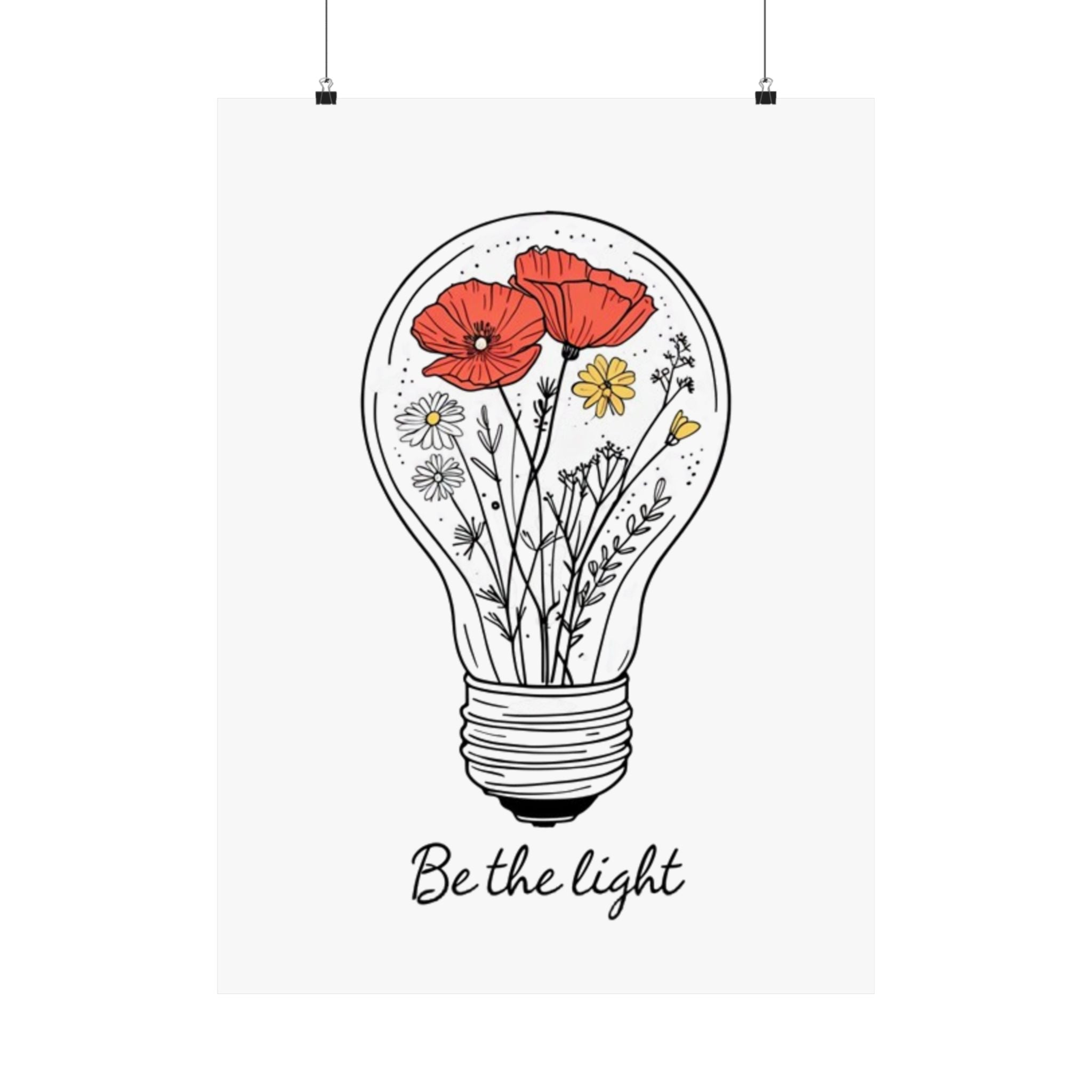 Inspirational Matte Vertical Poster - 'Be the Light'