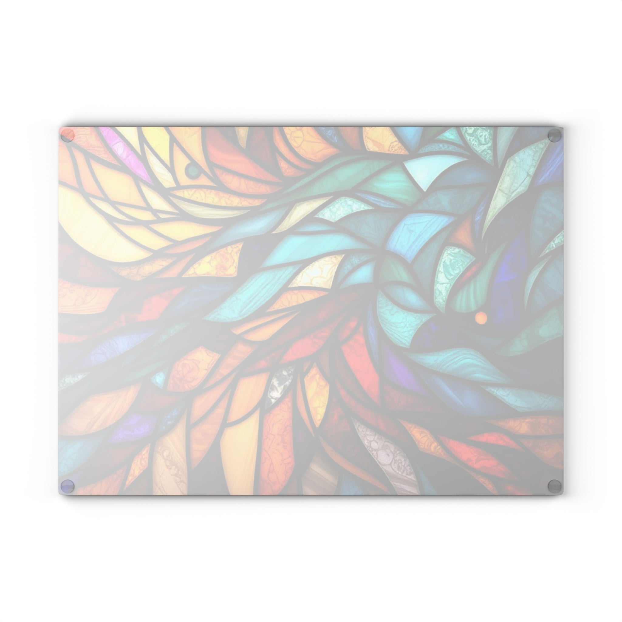 Vibrant Stained Glass Cutting Board - Artistic Kitchen Decor