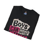 Boys Can Wear Pink T-Shirt — Bold Retro Feminist Graphic Tee