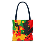 Green, Red Yellow Paint Splatter Tote Bag