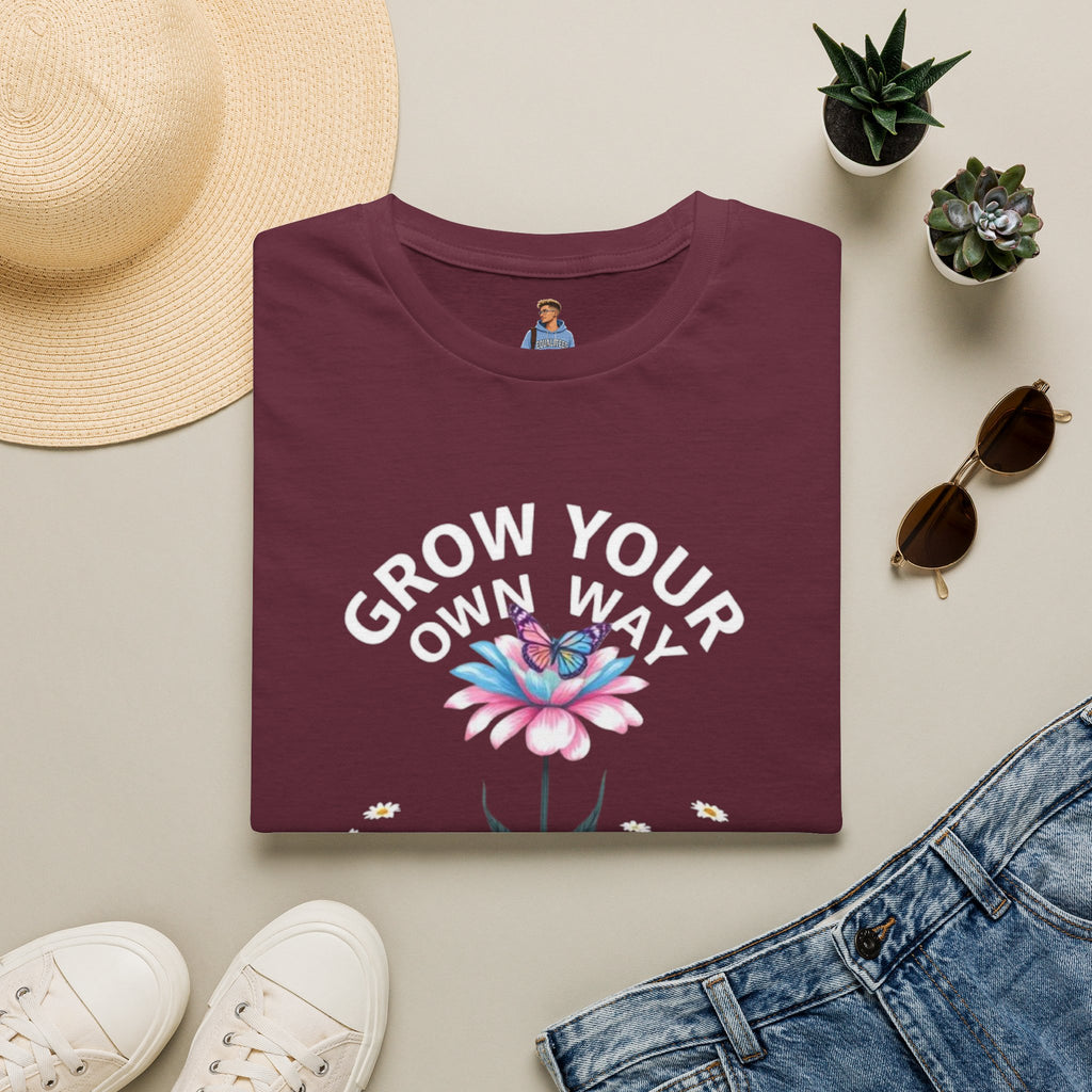Grow Your Own Way Trans Pride Unisex T-Shirt - Floral Design for Garden Lovers
