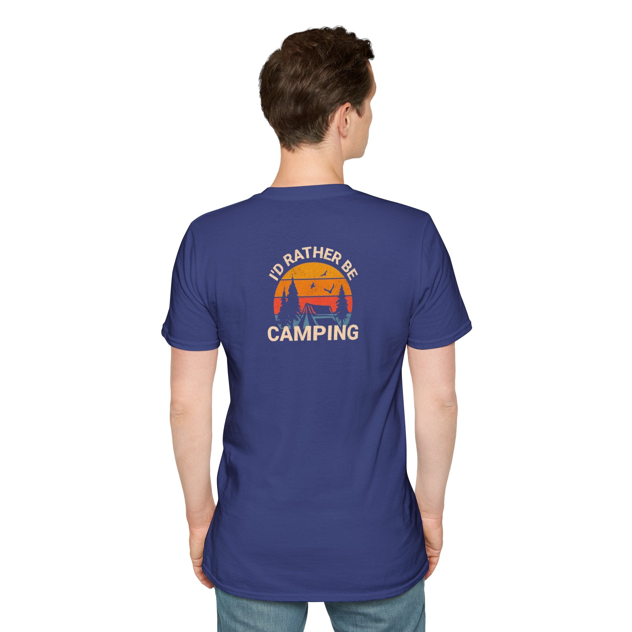 Unisex Softstyle T-Shirt - 'I'd Rather Be Camping' Adventure Tee