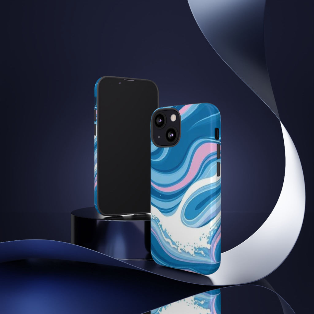 Blue & Pink Swirl Tough Case for iPhone