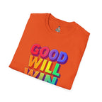 Unisex Softstyle T-Shirt - ' Rainbow Good Will Win' Positive Message Tee