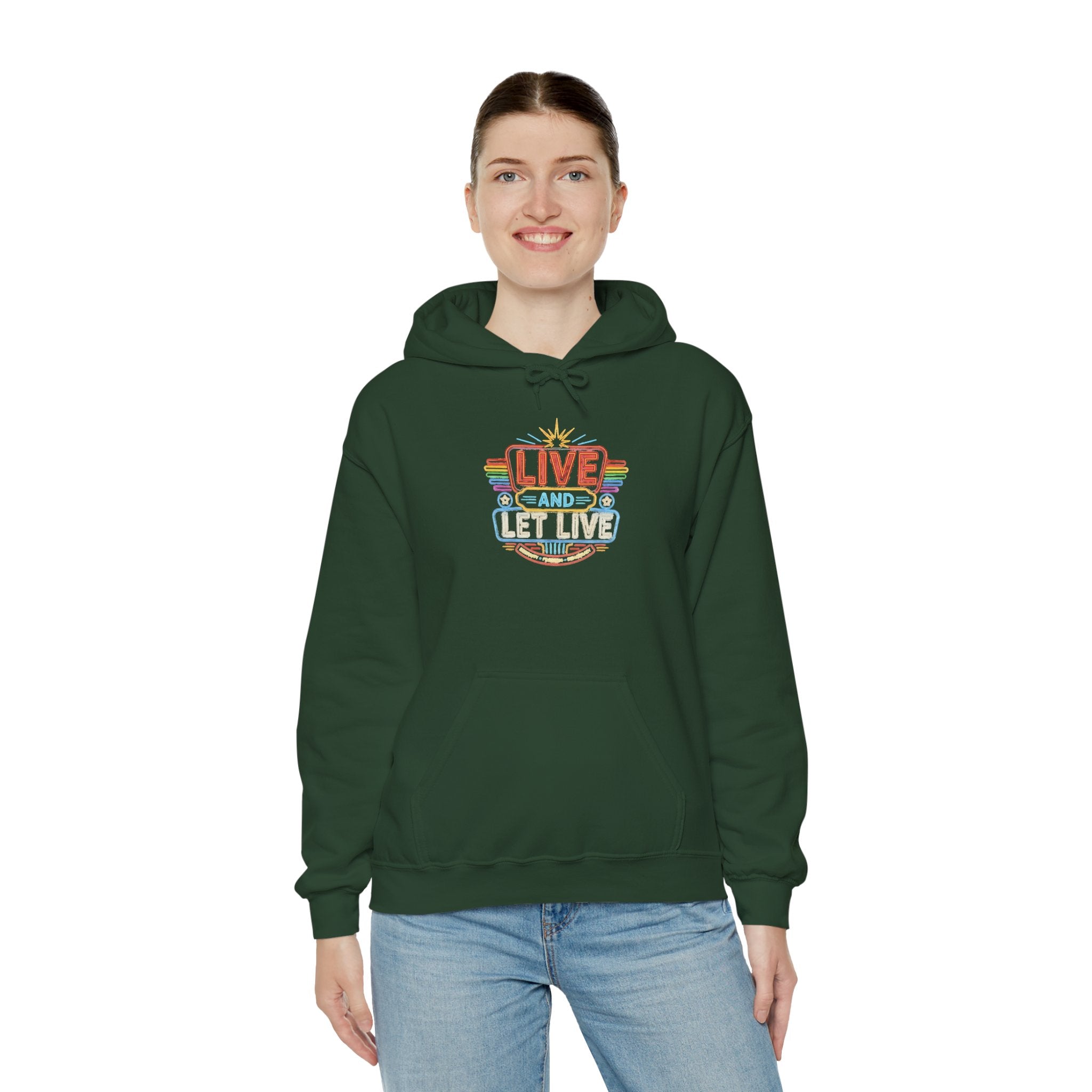 Live And Let Live Hoodie — Retro Peace Graphic Pullover