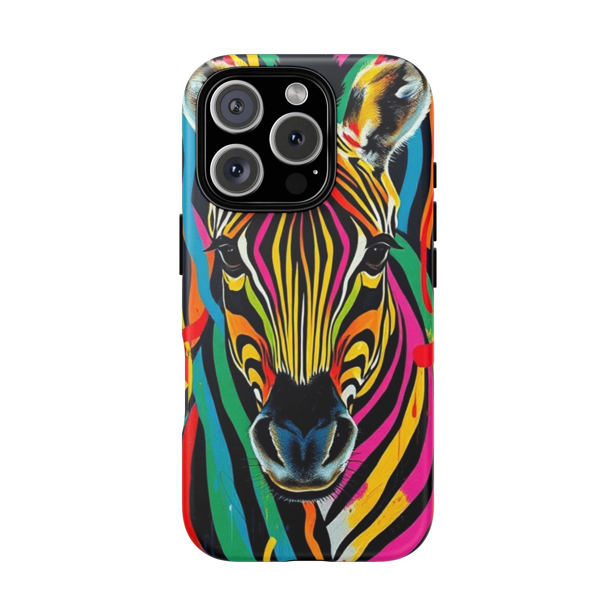 Android OR iPhone Compatible Cases - Rainbow Zebra Design - Unique Tough Cases