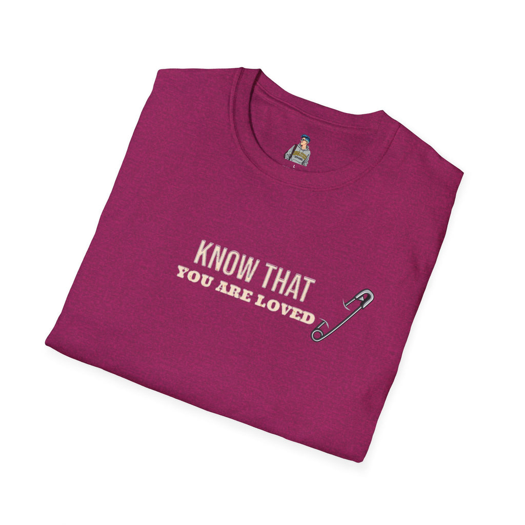 Safety Pin Know That You Are Loved Inspirational Tee Unisex Softstyle T-Shirt