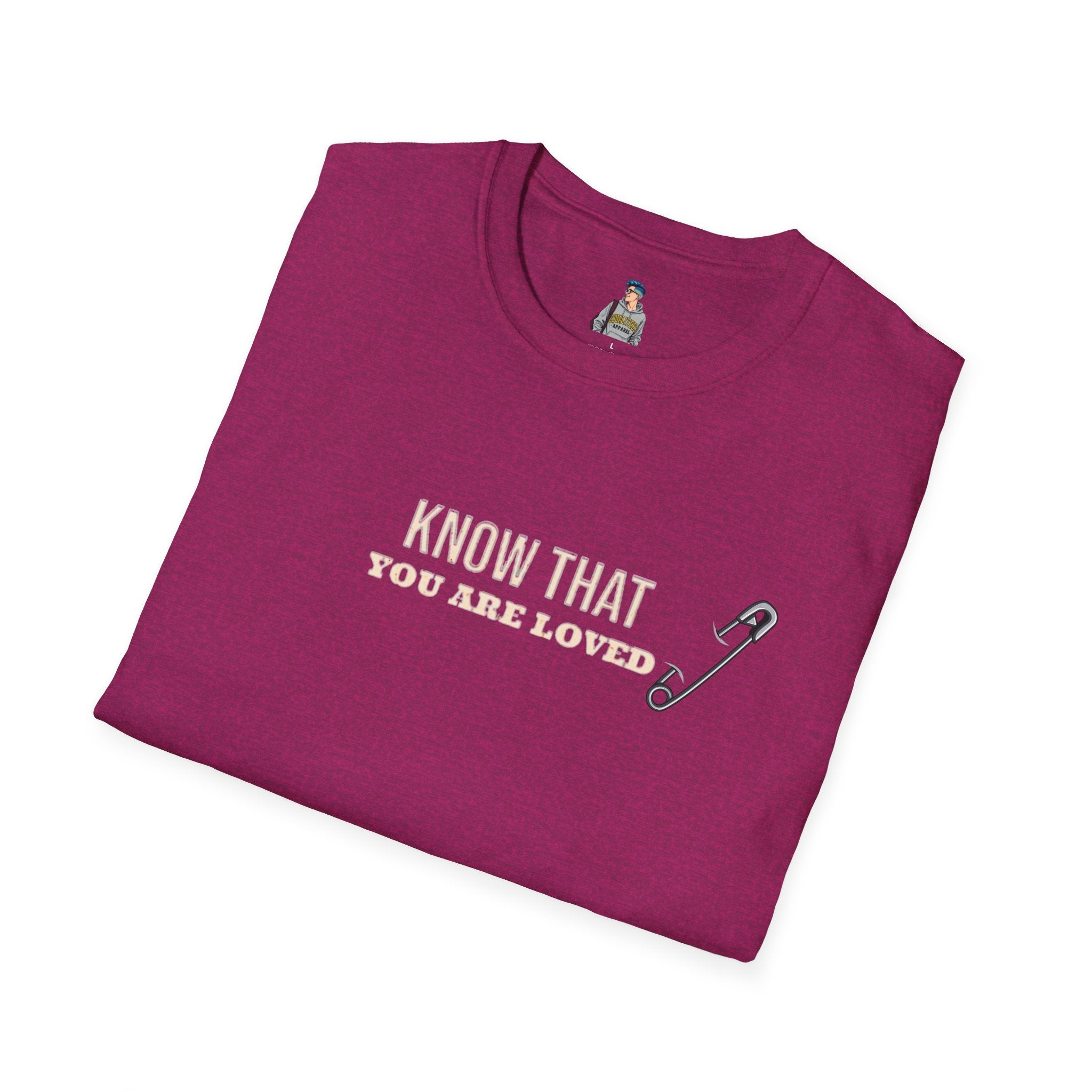 Safety Pin Know That You Are Loved Inspirational Tee Unisex Softstyle T-Shirt