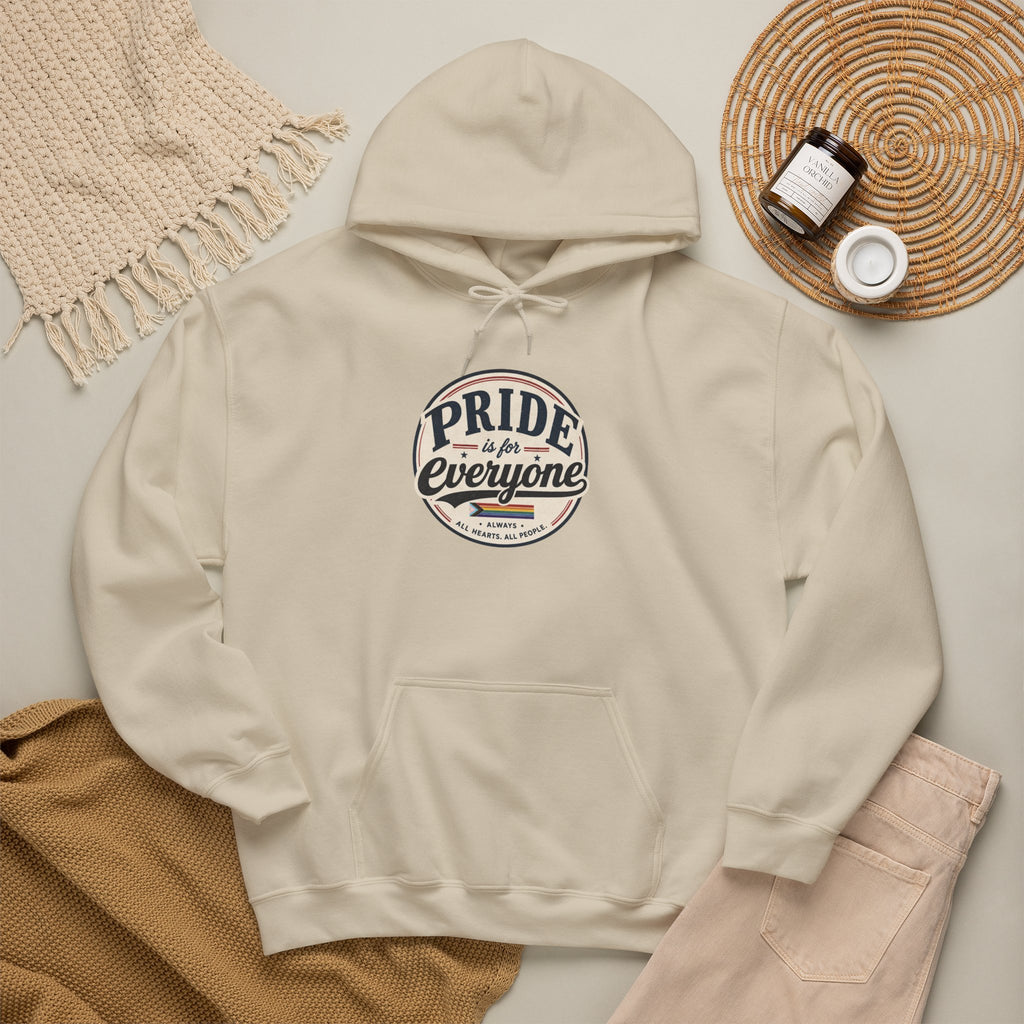 Pride Is For Everyone Pullover Hoodie — Vintage Graphic Inclusivity Sweatshirt