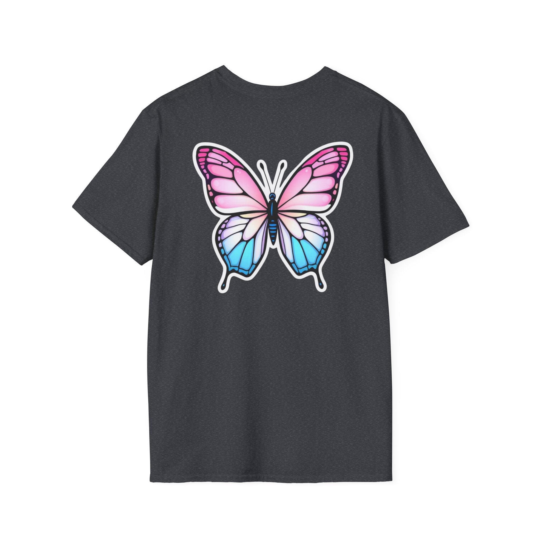Trans Caterpillar to Butterfly Transformation T-Shirt, Unisex Graphic T-Shirt