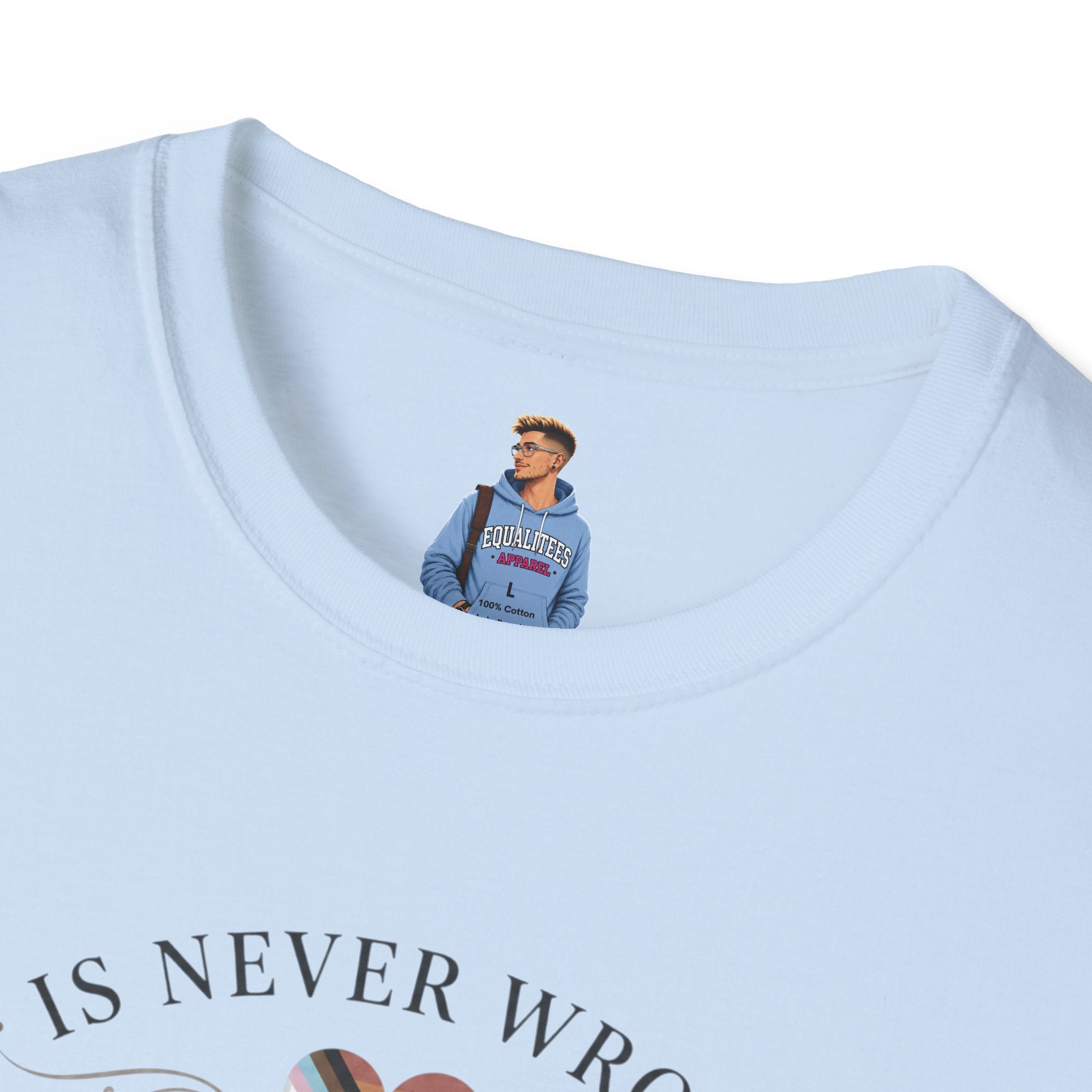 Love Is Never Wrong T-Shirt — LGBTQ+ Pride Heart Tee