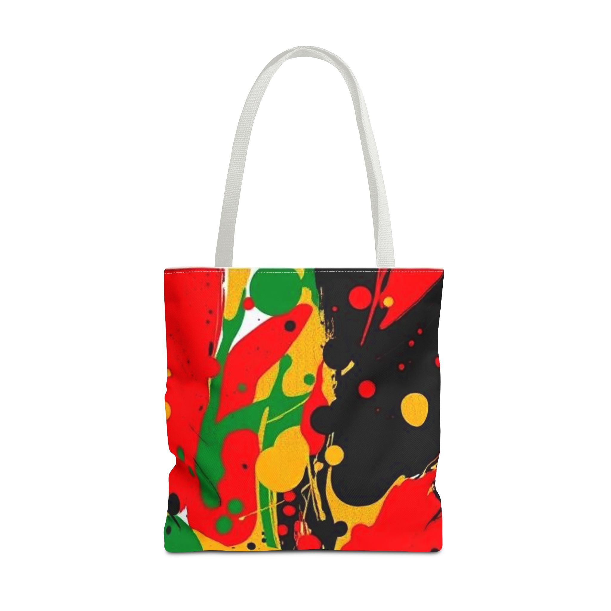 Green, Red Yellow Paint Splatter Tote Bag