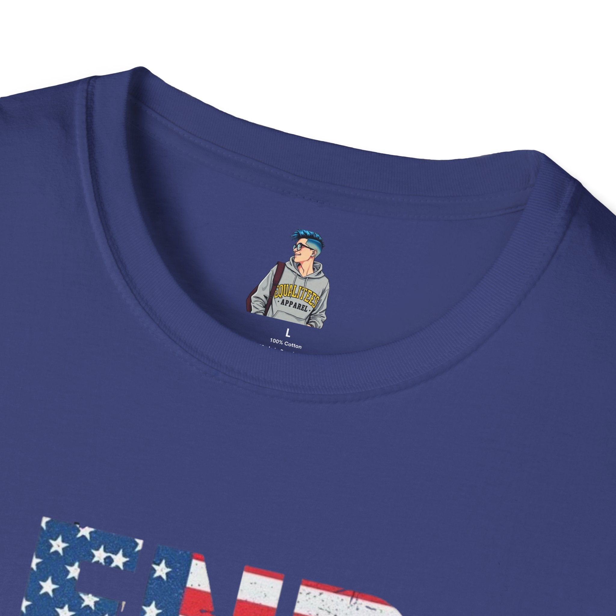 End Fascism Unisex Softstyle T-Shirt | Bold Patriotic Statement Tee
