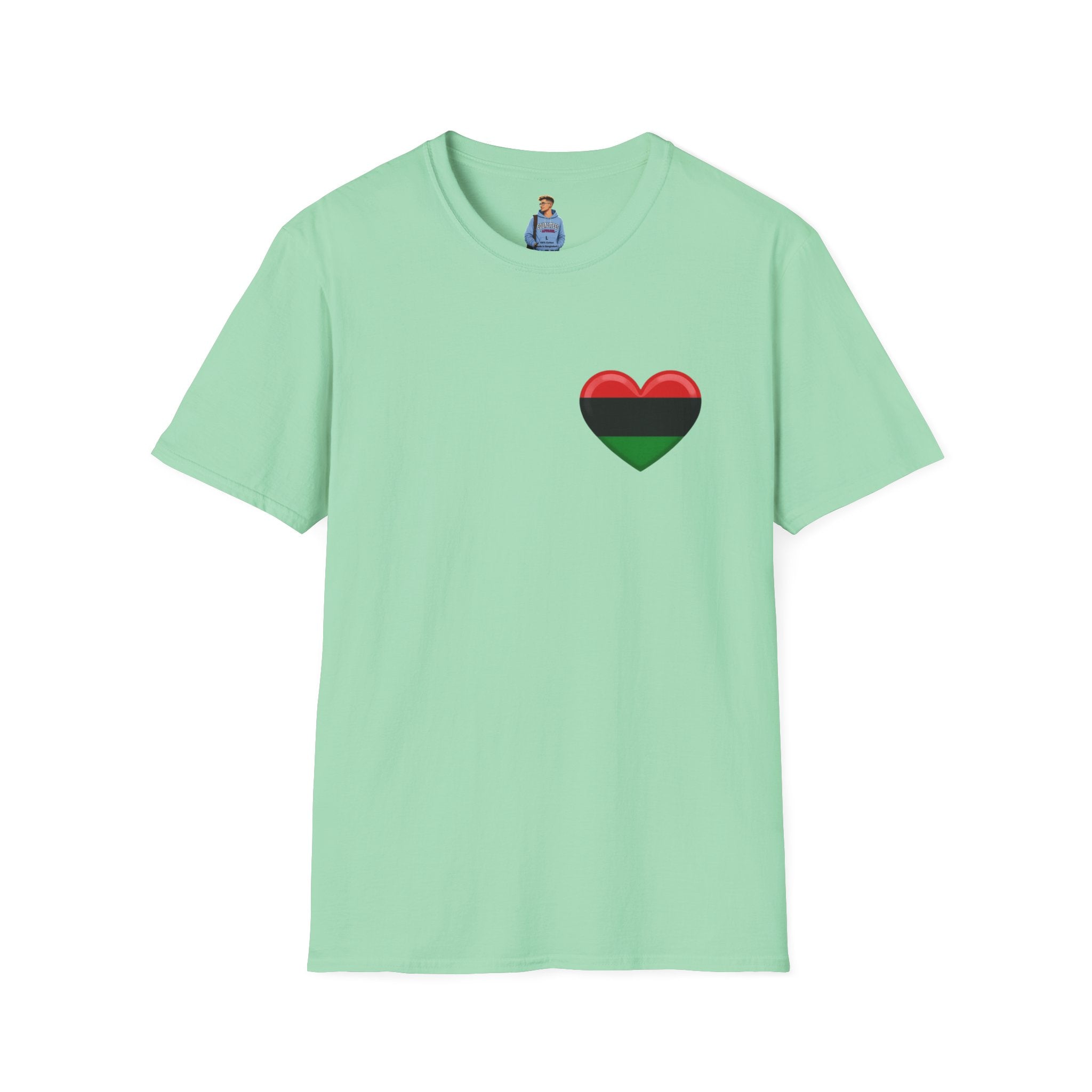 Unity and Heritage Unisex Softstyle T-Shirt with Pan-African Heart
