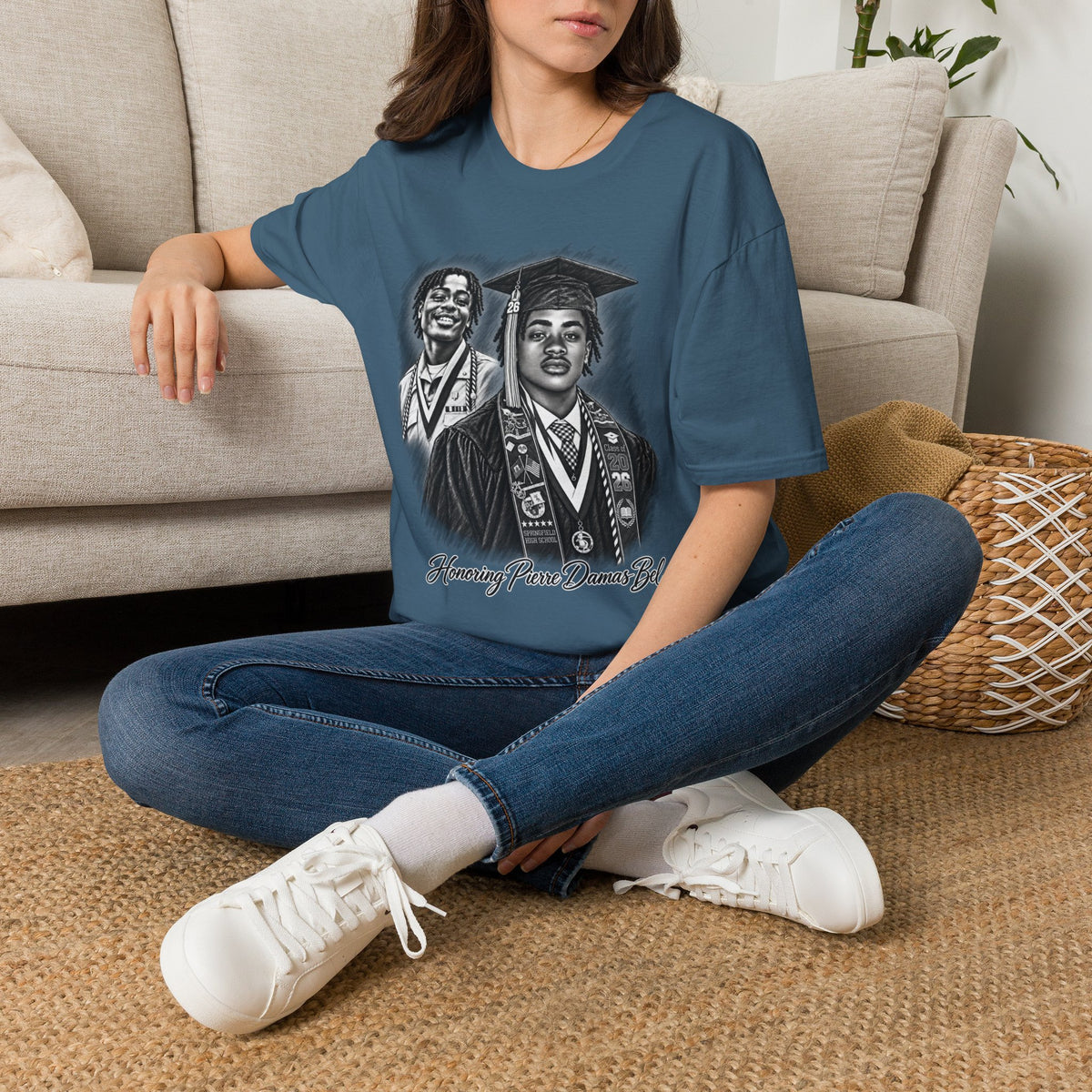 Double Portrait Front - In Memory of Pierre Damas Bel T-Shirt