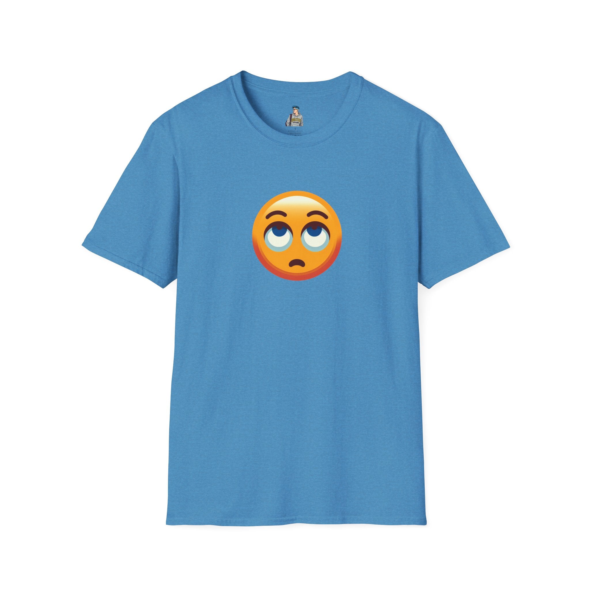 Unisex Softstyle T-Shirt with Eye Roll Emoji | Casual Graphic Tee for Everyday Humor