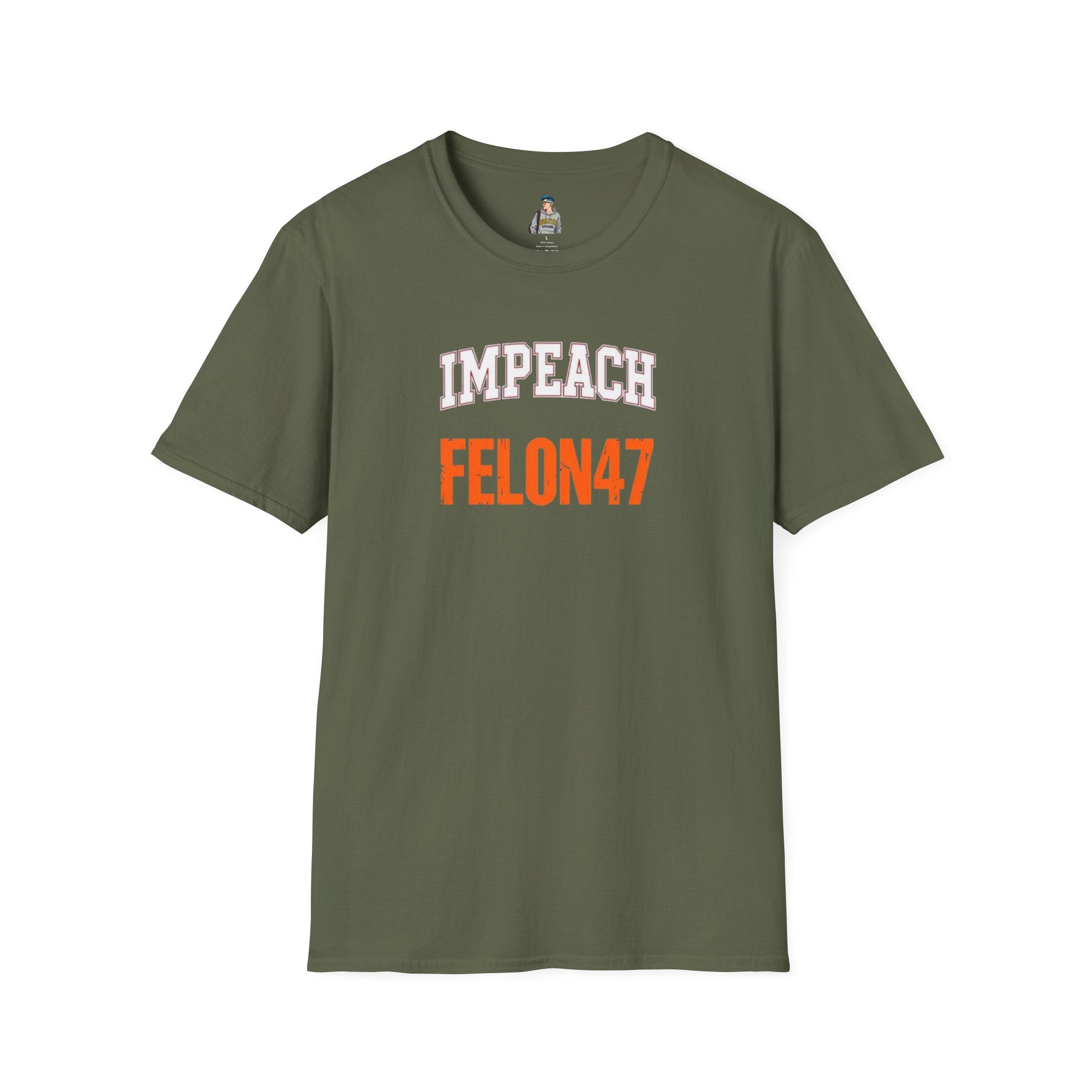 Impeach Felon47 Unisex Softstyle T-Shirt - USA Graphic Statement Tee