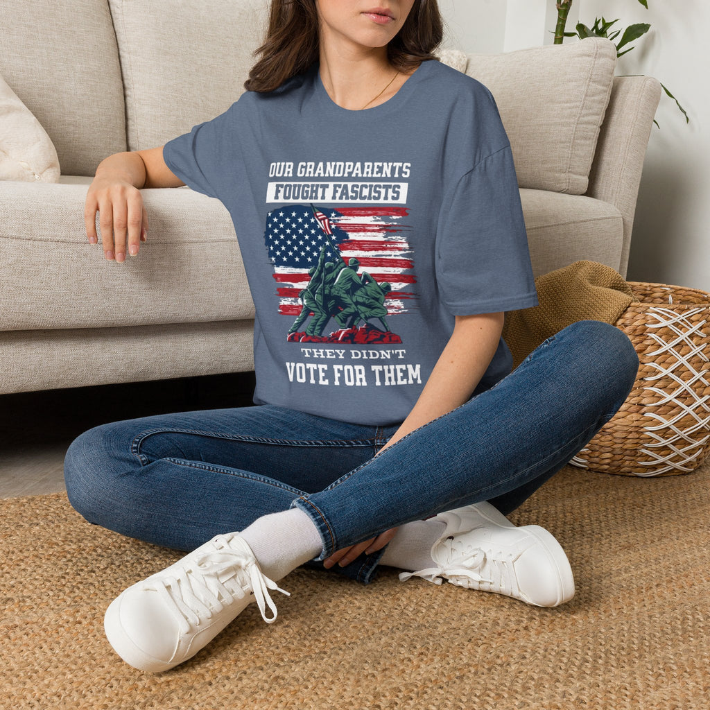 Unisex Softstyle T-Shirt: 'Our Grandparents Fought Fascists' Patriotic Tee