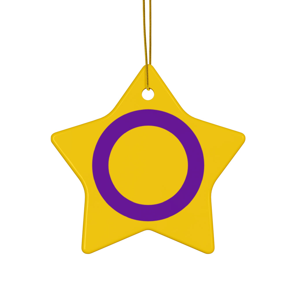 Intersex Pride- 4 Shapes Ceramic Ornaments - Fun and Festive Holiday Decor