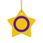 Intersex Pride- 4 Shapes Ceramic Ornaments - Fun and Festive Holiday Decor