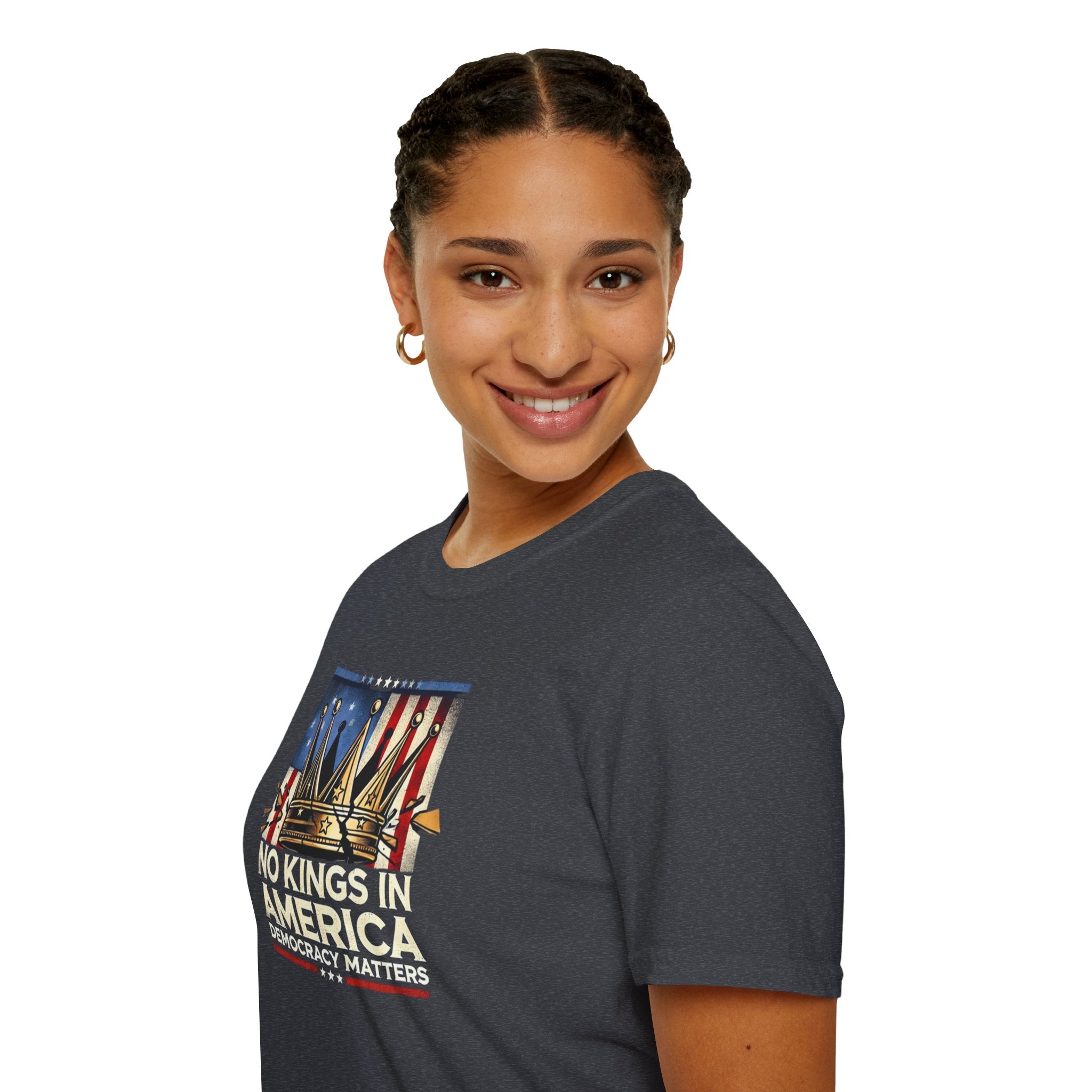 No Kings in America-Democracy Matters  Unisex Softstyle T-Shirt