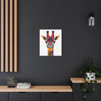 Colorful Giraffe Canvas Art - Vibrant Stretched Wall Decor for Animal Lovers