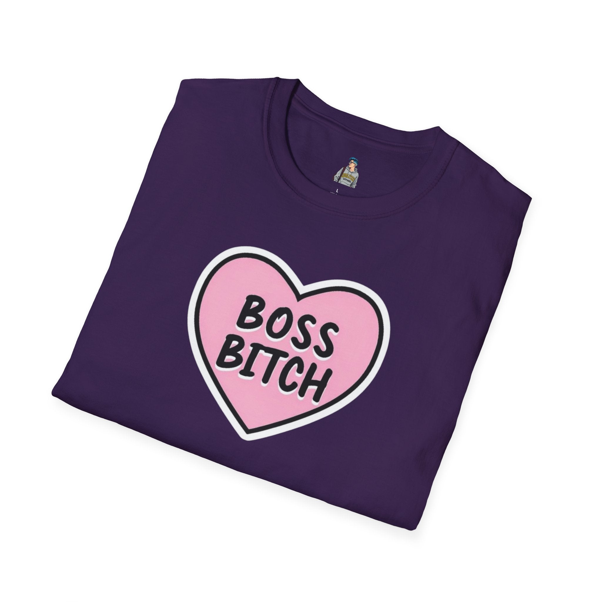 Unisex Softstyle T-Shirt - 'Boss Bitch' Heart Design - Funny Statement Tee
