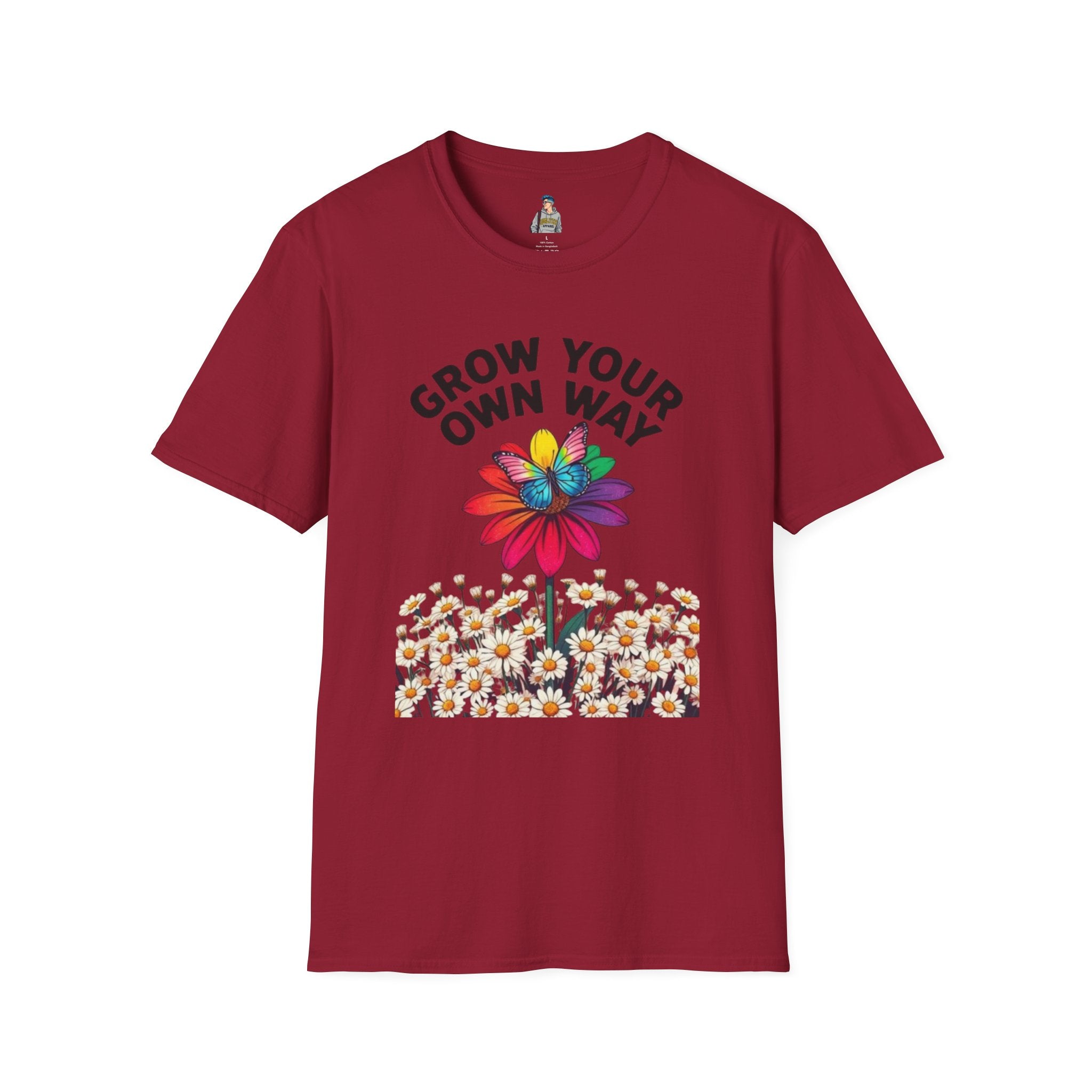 Unisex Softstyle T-Shirt - 'Grow Your Own Way' Floral Design for Queer Pride