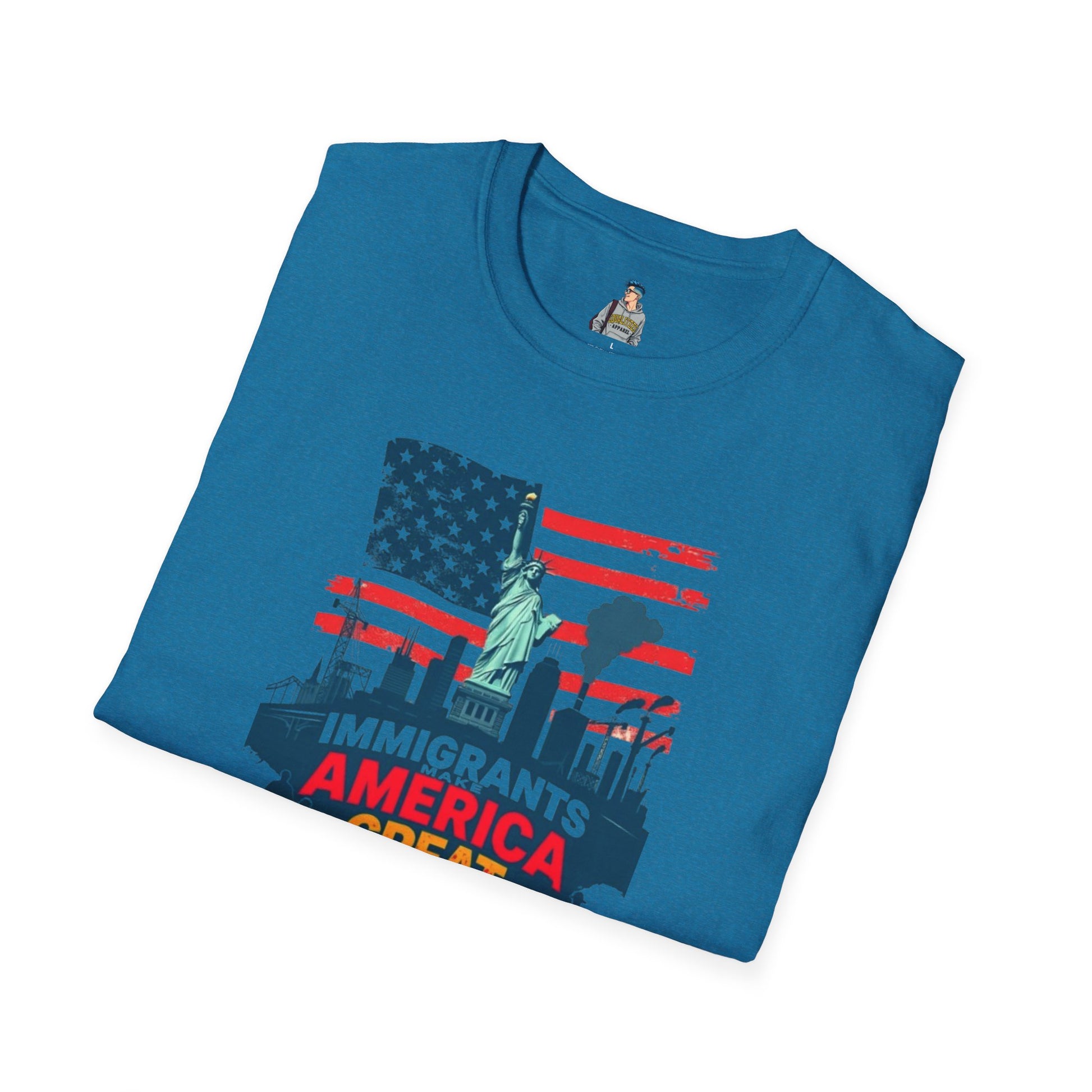 Unisex Softstyle T-Shirt - "Immigrants Make America Great" - Celebrate Diversity & Freedom
