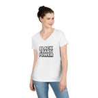 Empowering Ladies' V-Neck T-Shirt - Black Trans Power Design