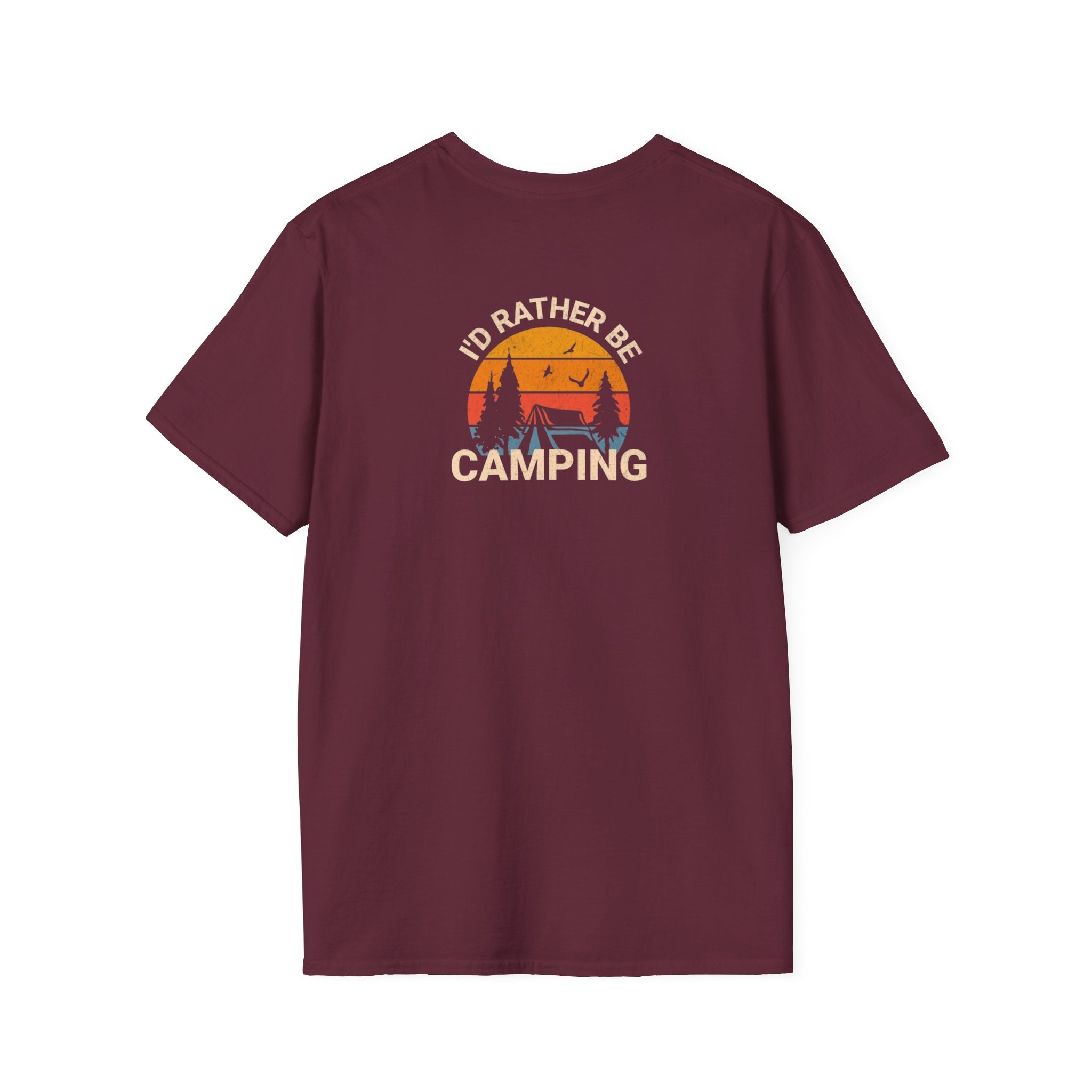 Unisex Softstyle T-Shirt - 'I'd Rather Be Camping' Adventure Tee