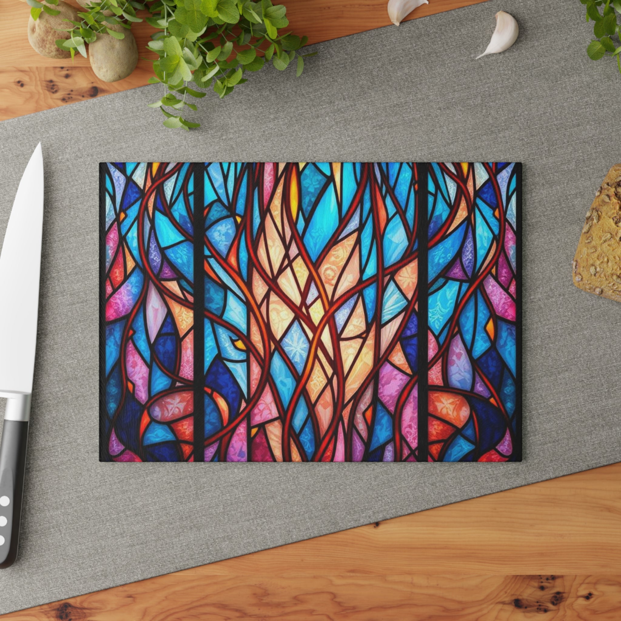Stained Glass Cutting Board - Vibrant Kitchen Decor for Home Chefs