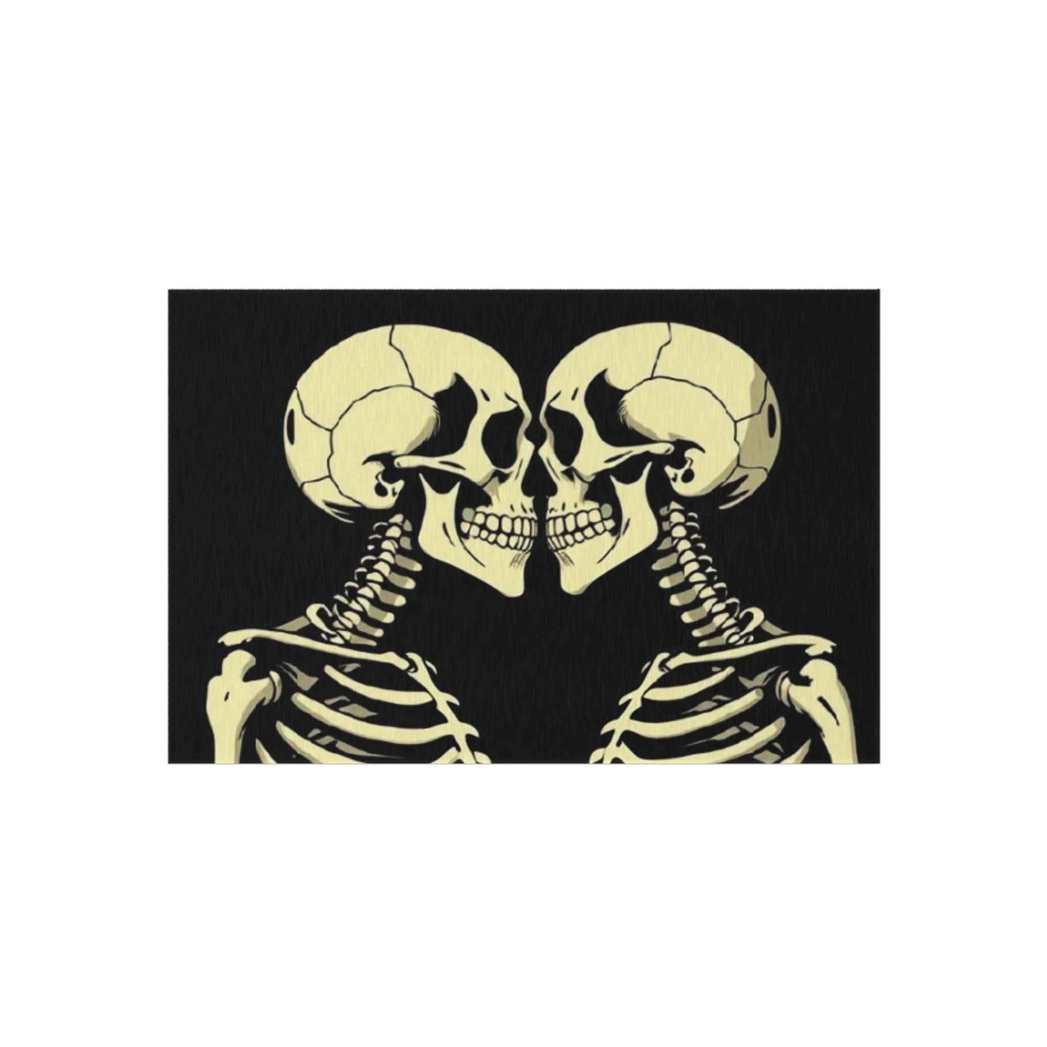 Human Skeletons Kissing Outdoor Rug - Colorful Decorative Mat for Patios & Gardens