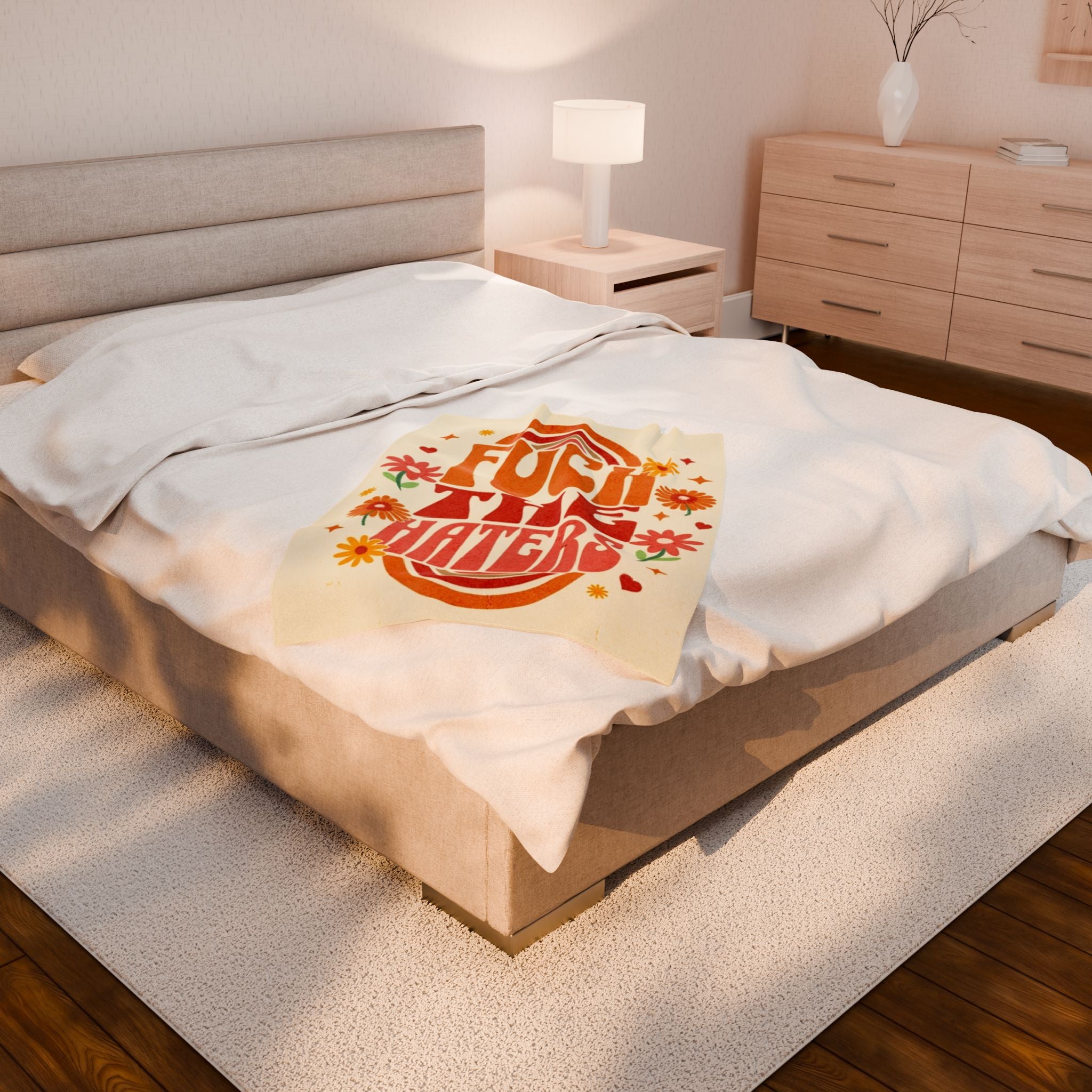 F*** The Haters Velveteen Plush Blanket – For Comfort and Warmth