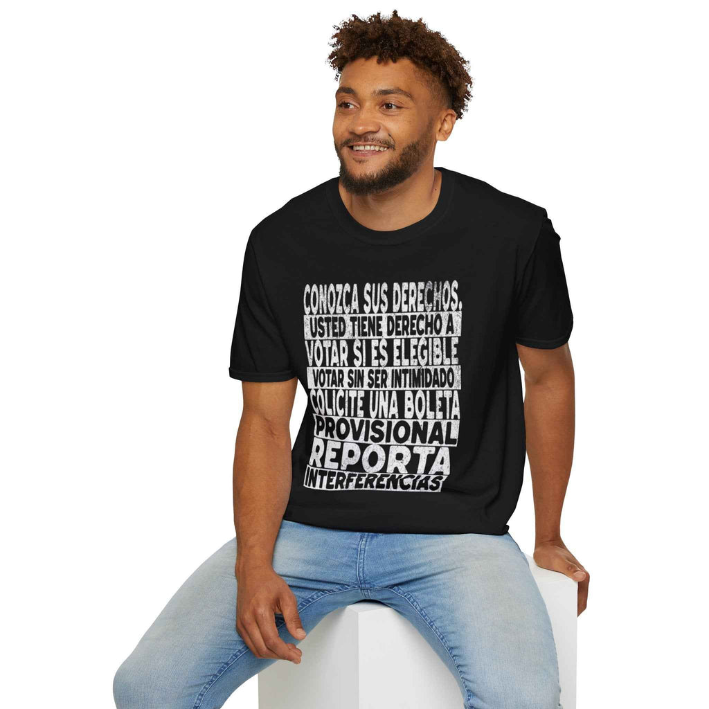 Voting Rights T-Shirt — Spanish "CONOZCA SUS DERECHOS"